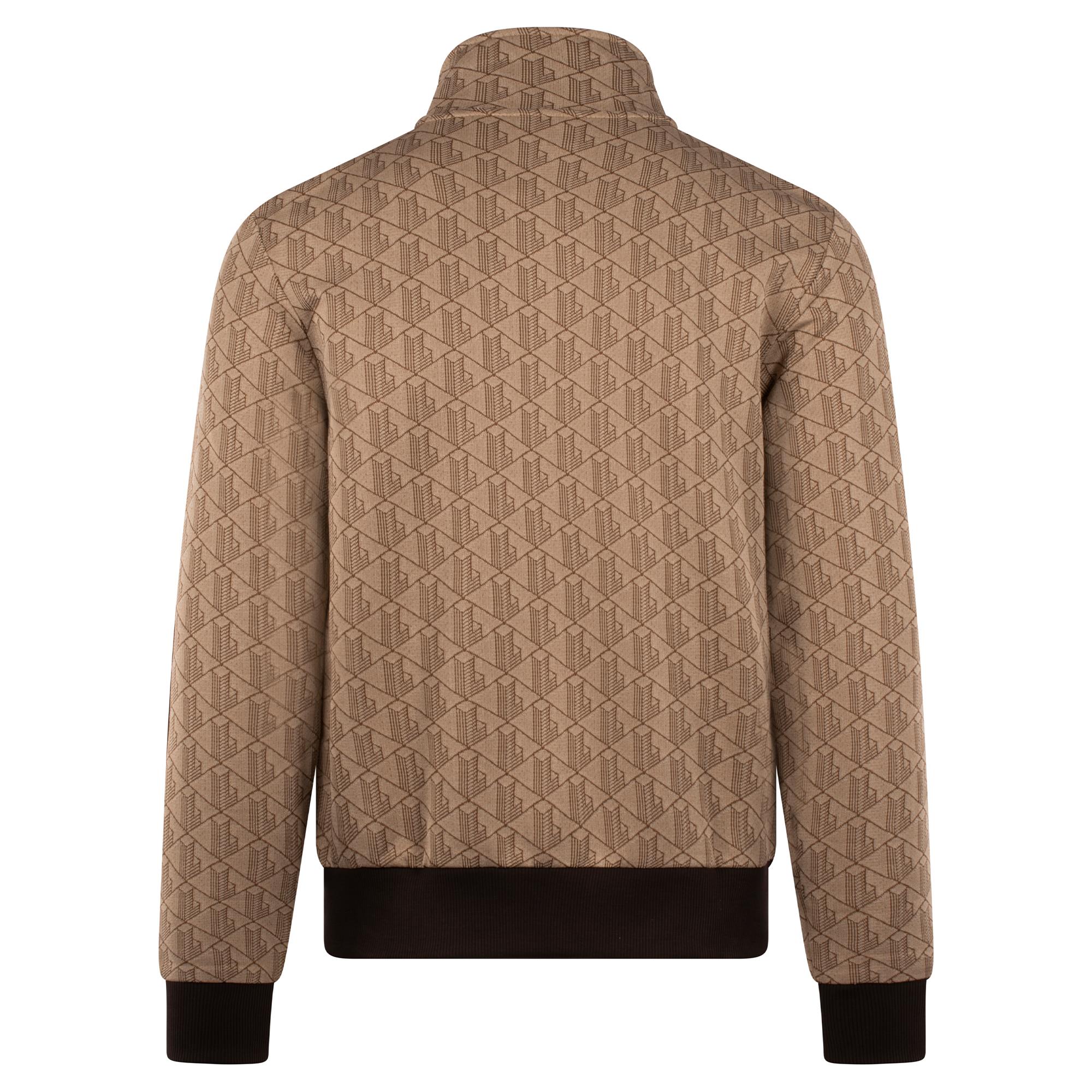 Mens Lacoste Paris Jacquard Monogram Zipped Sweatshirt Croissant